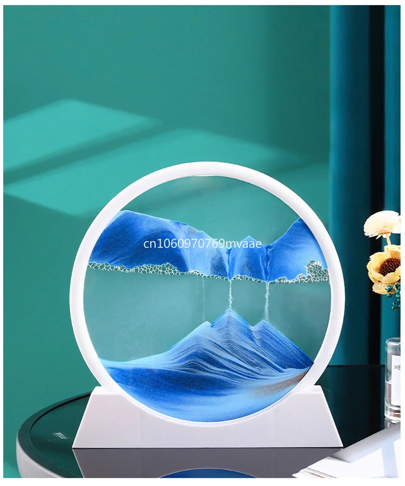 Sandscape Moving Sand Art Frame – 3D Dynamic Liquid Hourglass | Kinetic Flowing Sand Desktop Decor Gift