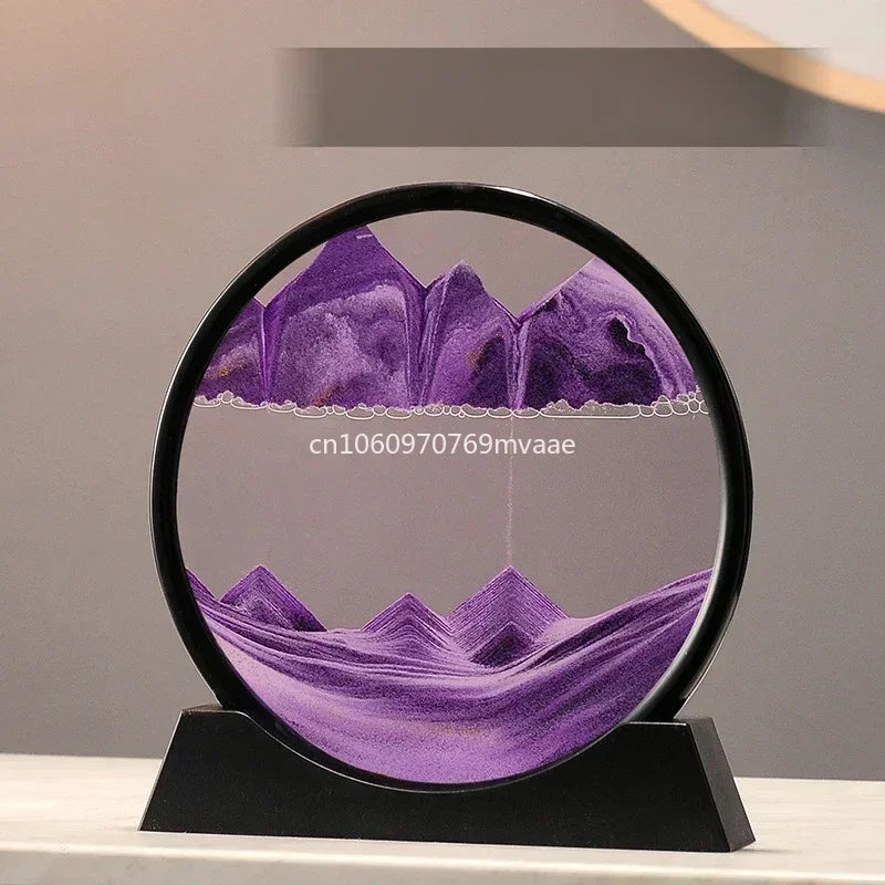 Sandscape Moving Sand Art Frame – 3D Dynamic Liquid Hourglass | Kinetic Flowing Sand Desktop Decor Gift