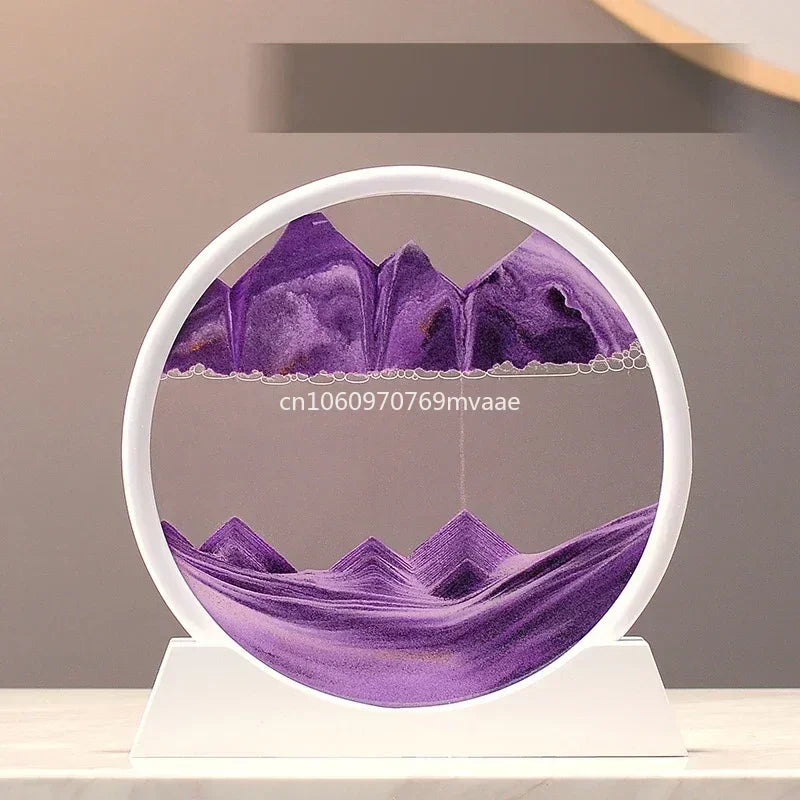 Sandscape Moving Sand Art Frame – 3D Dynamic Liquid Hourglass | Kinetic Flowing Sand Desktop Decor Gift