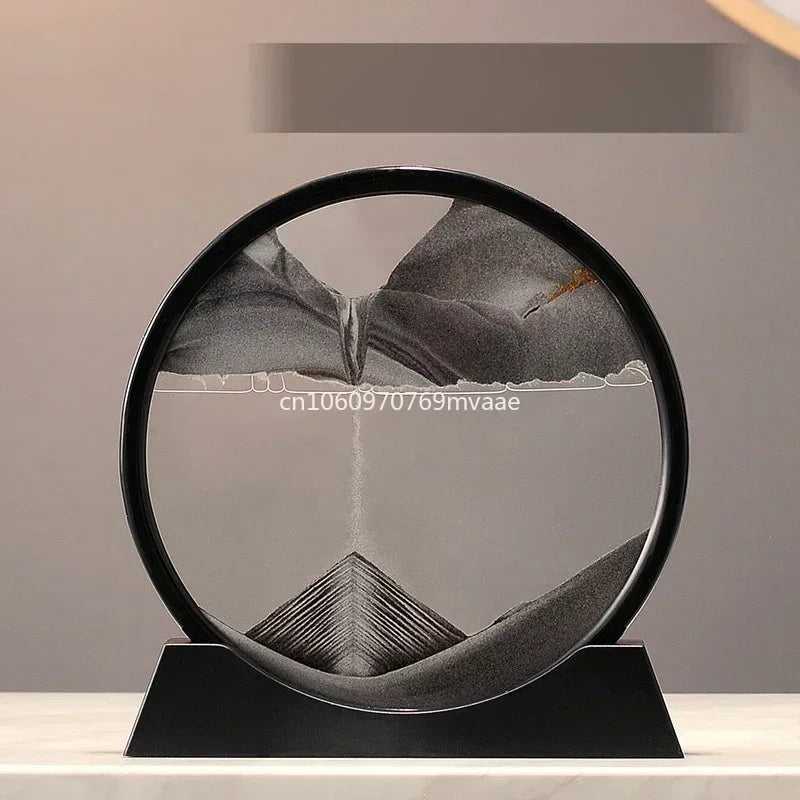 Sandscape Moving Sand Art Frame – 3D Dynamic Liquid Hourglass | Kinetic Flowing Sand Desktop Decor Gift