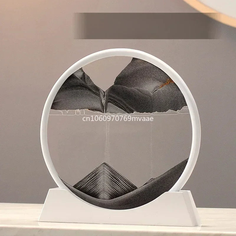 Sandscape Moving Sand Art Frame – 3D Dynamic Liquid Hourglass | Kinetic Flowing Sand Desktop Decor Gift