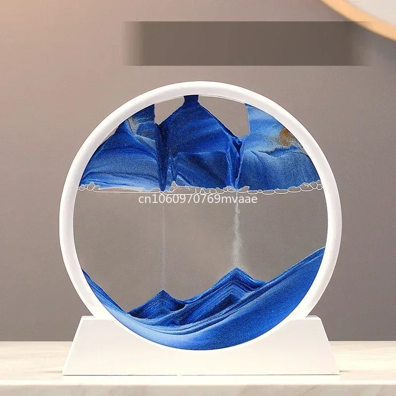 Sandscape Moving Sand Art Frame – 3D Dynamic Liquid Hourglass | Kinetic Flowing Sand Desktop Decor Gift