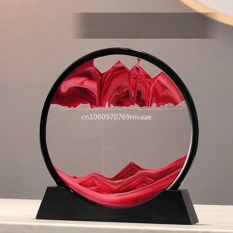 Sandscape Moving Sand Art Frame – 3D Dynamic Liquid Hourglass | Kinetic Flowing Sand Desktop Decor Gift