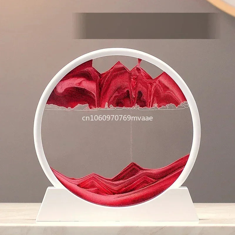 Sandscape Moving Sand Art Frame – 3D Dynamic Liquid Hourglass | Kinetic Flowing Sand Desktop Decor Gift