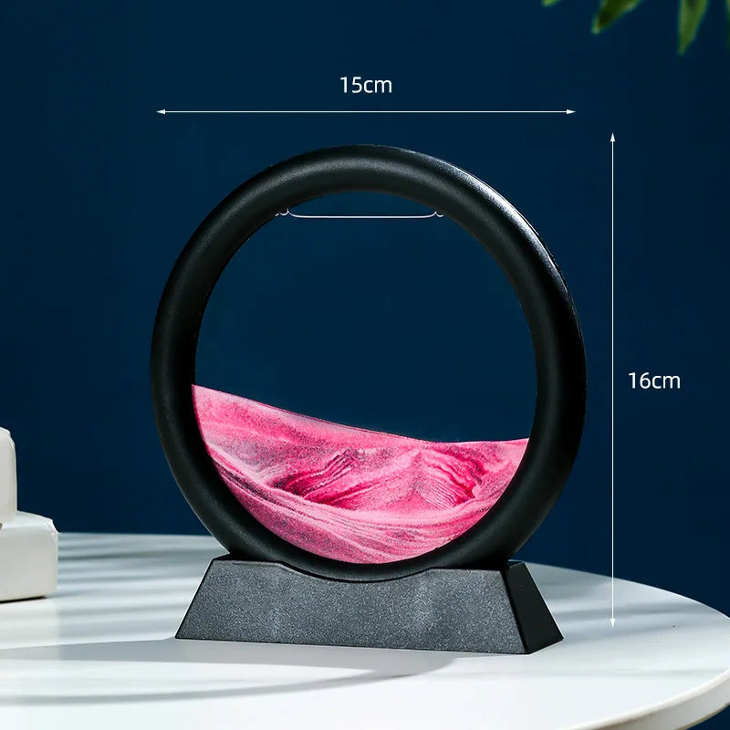 Sandscape Moving Sand Art Frame – 3D Dynamic Liquid Hourglass | Kinetic Flowing Sand Desktop Decor Gift