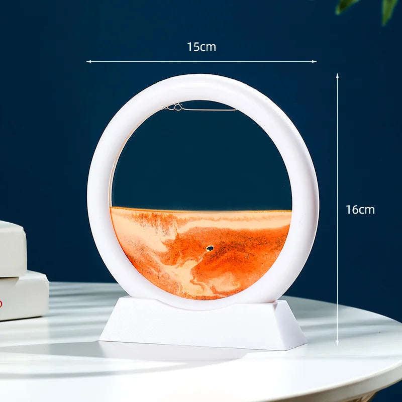 Sandscape Moving Sand Art Frame – 3D Dynamic Liquid Hourglass | Kinetic Flowing Sand Desktop Decor Gift