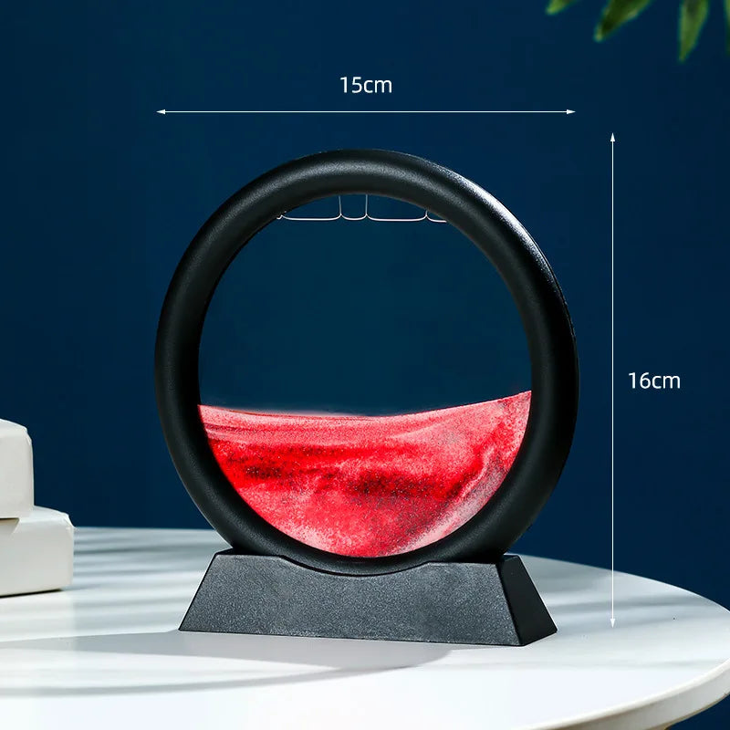 Sandscape Moving Sand Art Frame – 3D Dynamic Liquid Hourglass | Kinetic Flowing Sand Desktop Decor Gift