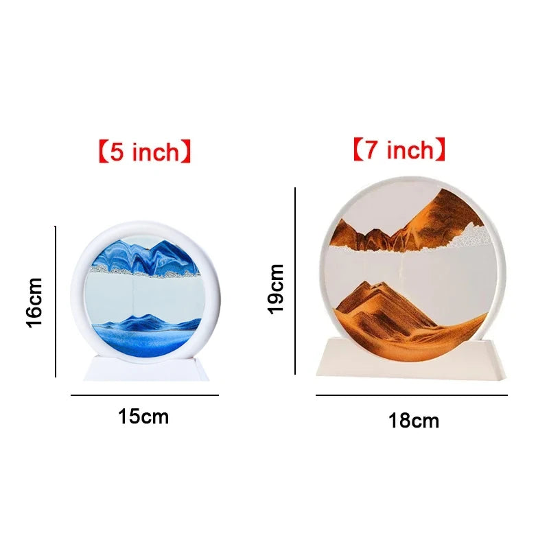 Sandscape Moving Sand Art Frame – 3D Dynamic Liquid Hourglass | Kinetic Flowing Sand Desktop Decor Gift
