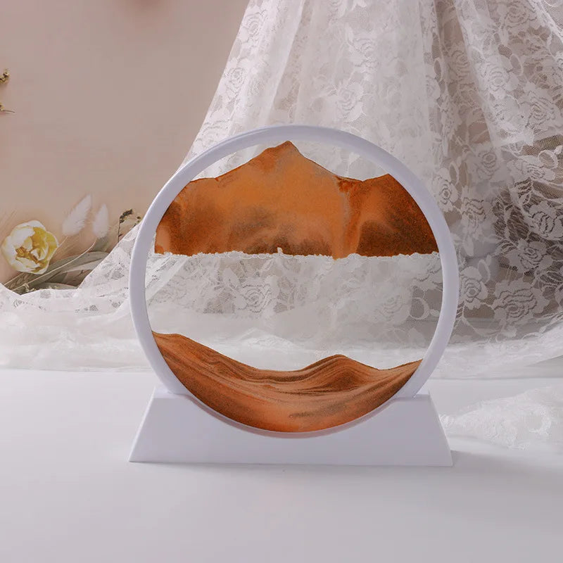 Sandscape Moving Sand Art Frame – 3D Dynamic Liquid Hourglass | Kinetic Flowing Sand Desktop Decor Gift