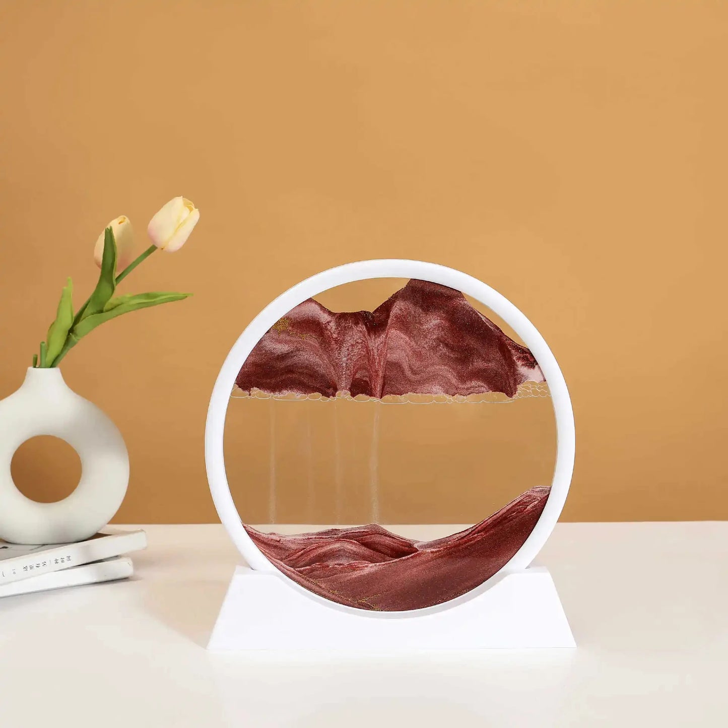 Sandscape Moving Sand Art Frame – 3D Dynamic Liquid Hourglass | Kinetic Flowing Sand Desktop Decor Gift