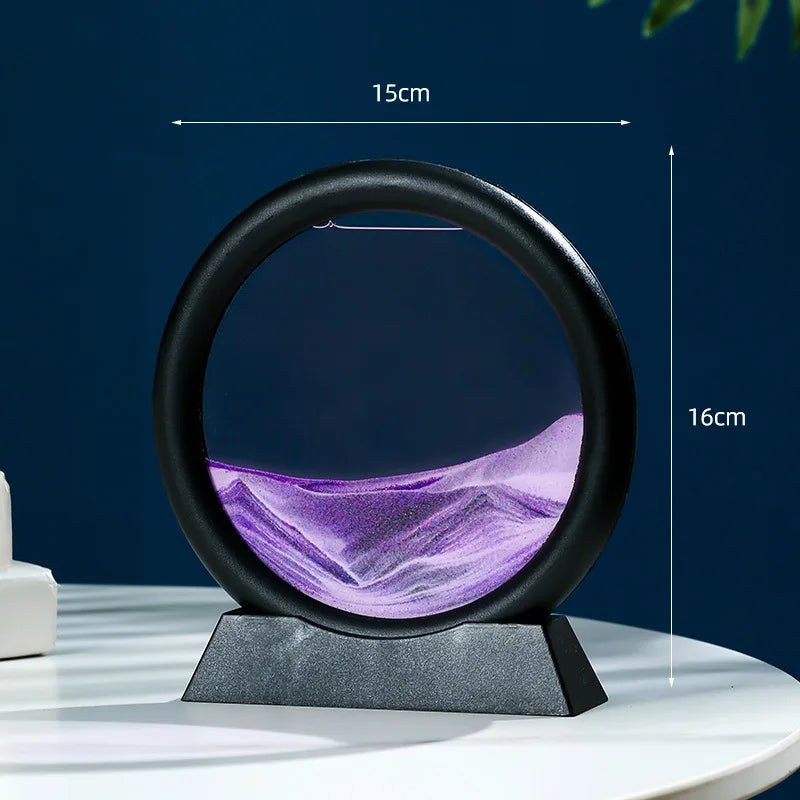 Sandscape Moving Sand Art Frame – 3D Dynamic Liquid Hourglass | Kinetic Flowing Sand Desktop Decor Gift