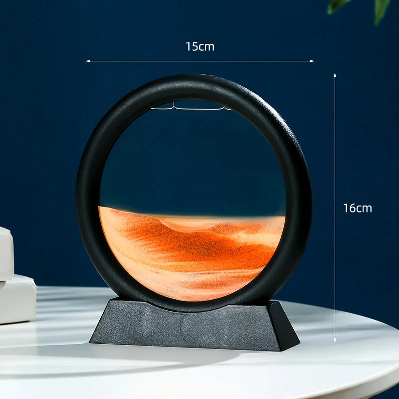 Sandscape Moving Sand Art Frame – 3D Dynamic Liquid Hourglass | Kinetic Flowing Sand Desktop Decor Gift