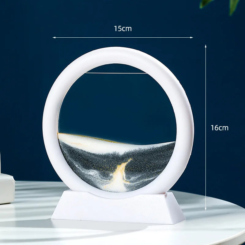 Sandscape Moving Sand Art Frame – 3D Dynamic Liquid Hourglass | Kinetic Flowing Sand Desktop Decor Gift