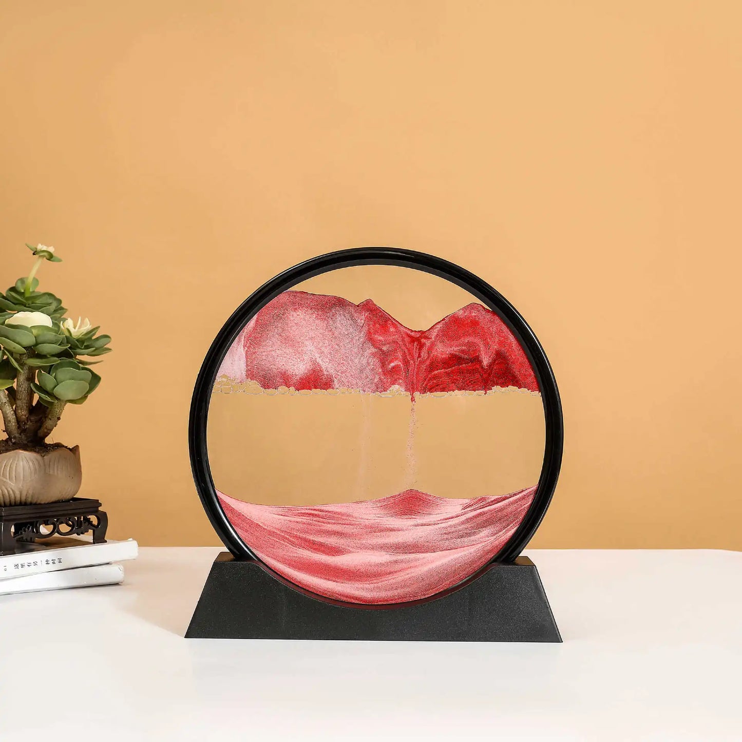 Sandscape Moving Sand Art Frame – 3D Dynamic Liquid Hourglass | Kinetic Flowing Sand Desktop Decor Gift