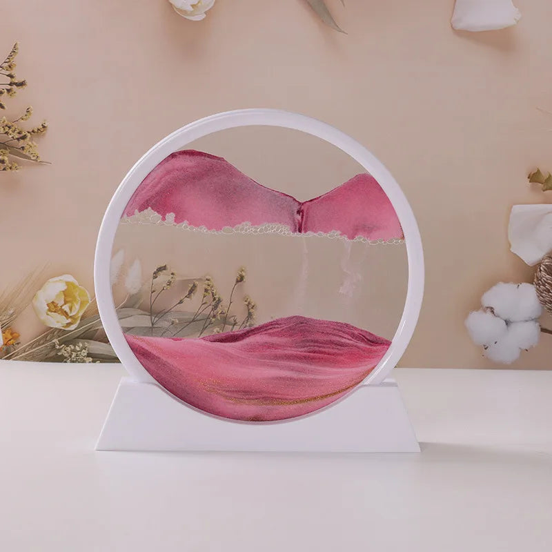 Sandscape Moving Sand Art Frame – 3D Dynamic Liquid Hourglass | Kinetic Flowing Sand Desktop Decor Gift