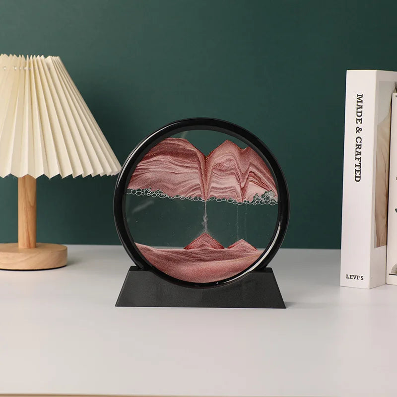 Sandscape Moving Sand Art Frame – 3D Dynamic Liquid Hourglass | Kinetic Flowing Sand Desktop Decor Gift
