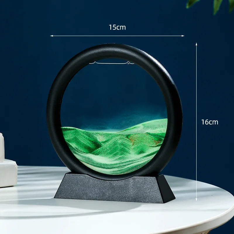 Sandscape Moving Sand Art Frame – 3D Dynamic Liquid Hourglass | Kinetic Flowing Sand Desktop Decor Gift
