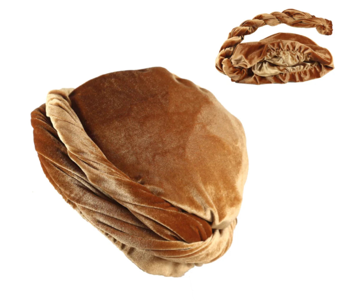 Satin Velvet Durag Turban Tail Head Wrap | OSFA