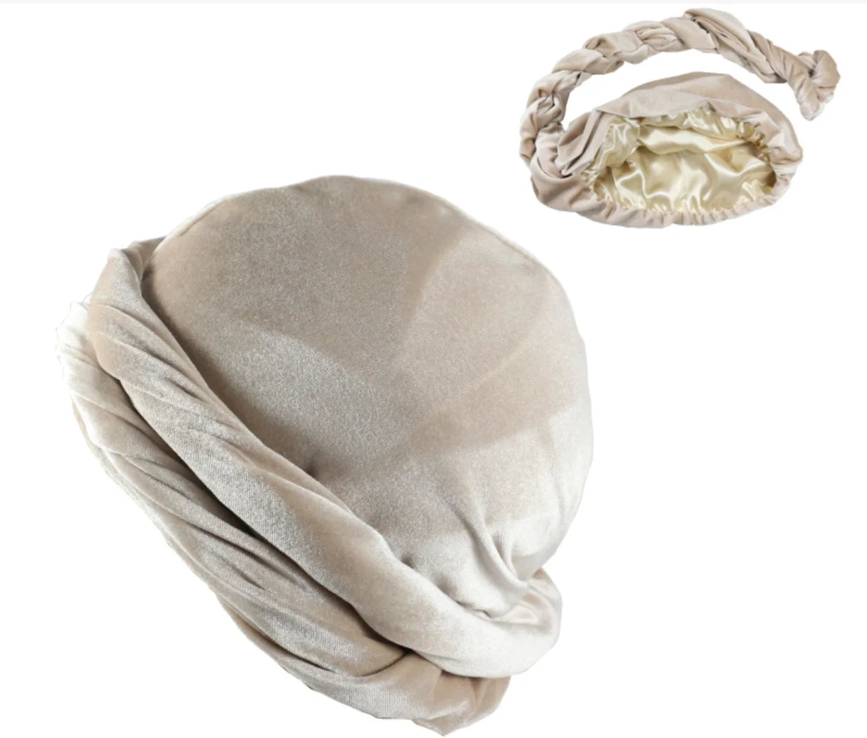 Satin Velvet Durag Turban Tail Head Wrap | OSFA