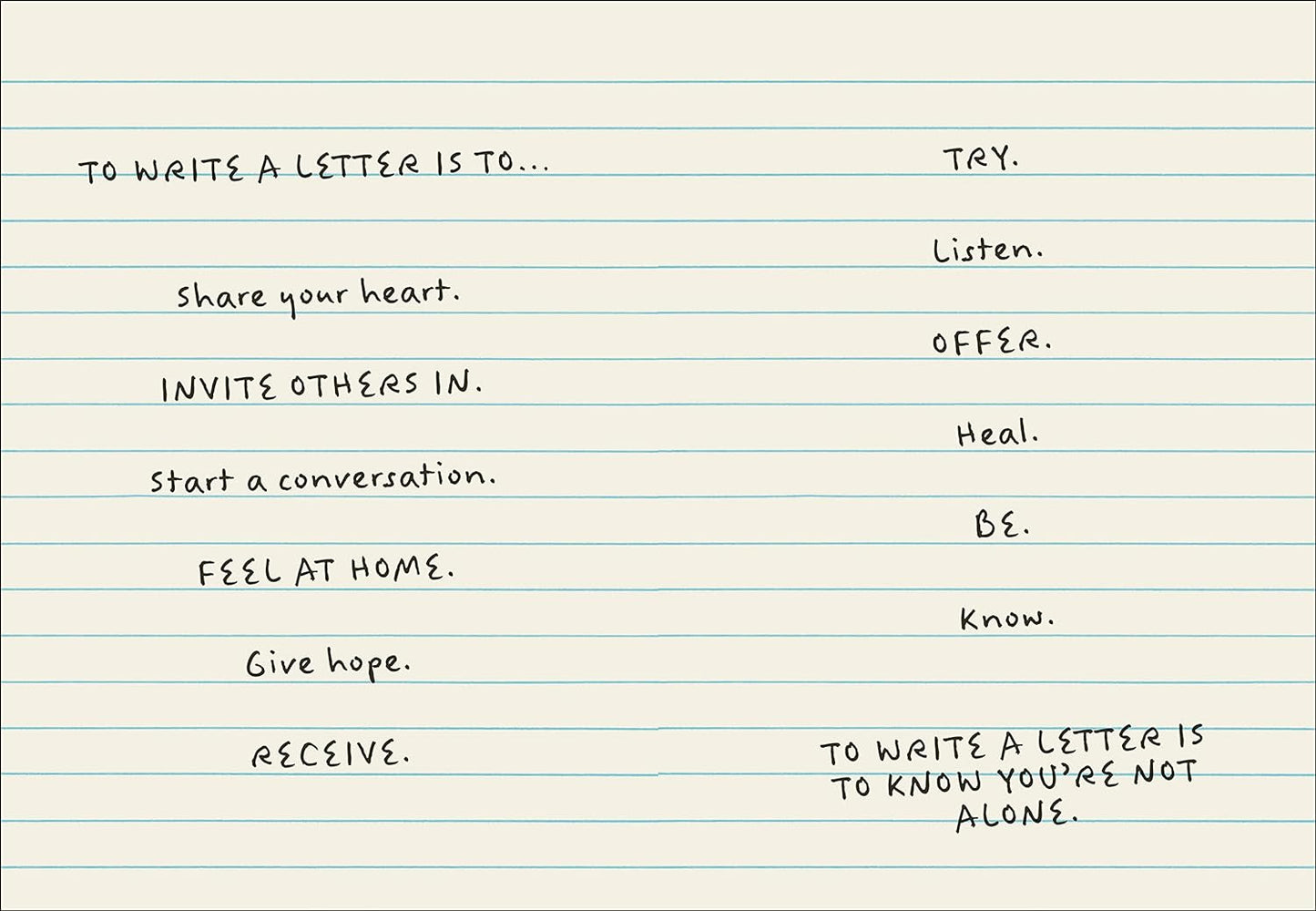 Book page from the book "September Letters" by Brittany Snow & Jaspre Guest.