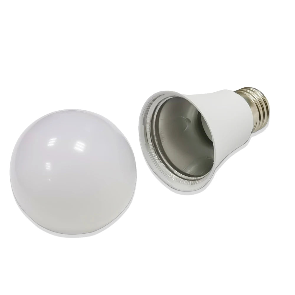 Light bulb and its base on a white background