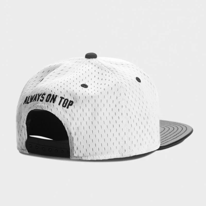 Armed & Dangerous Snapback Hat – Black & White Mesh Flat Brim Cap | Always on Top Adjustable Streetwear