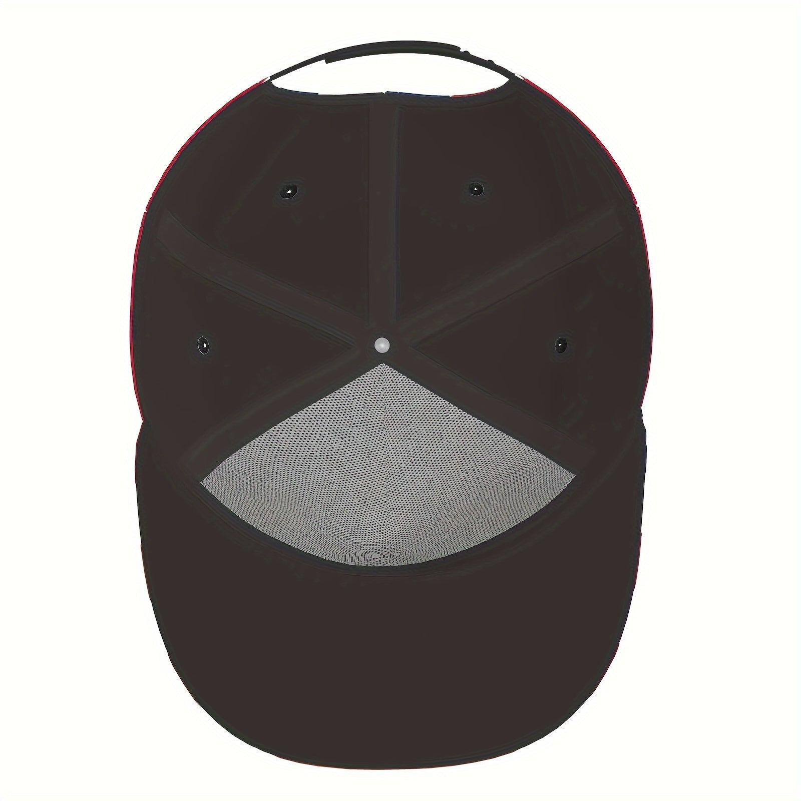 Black cap with a textured gray back on a white background