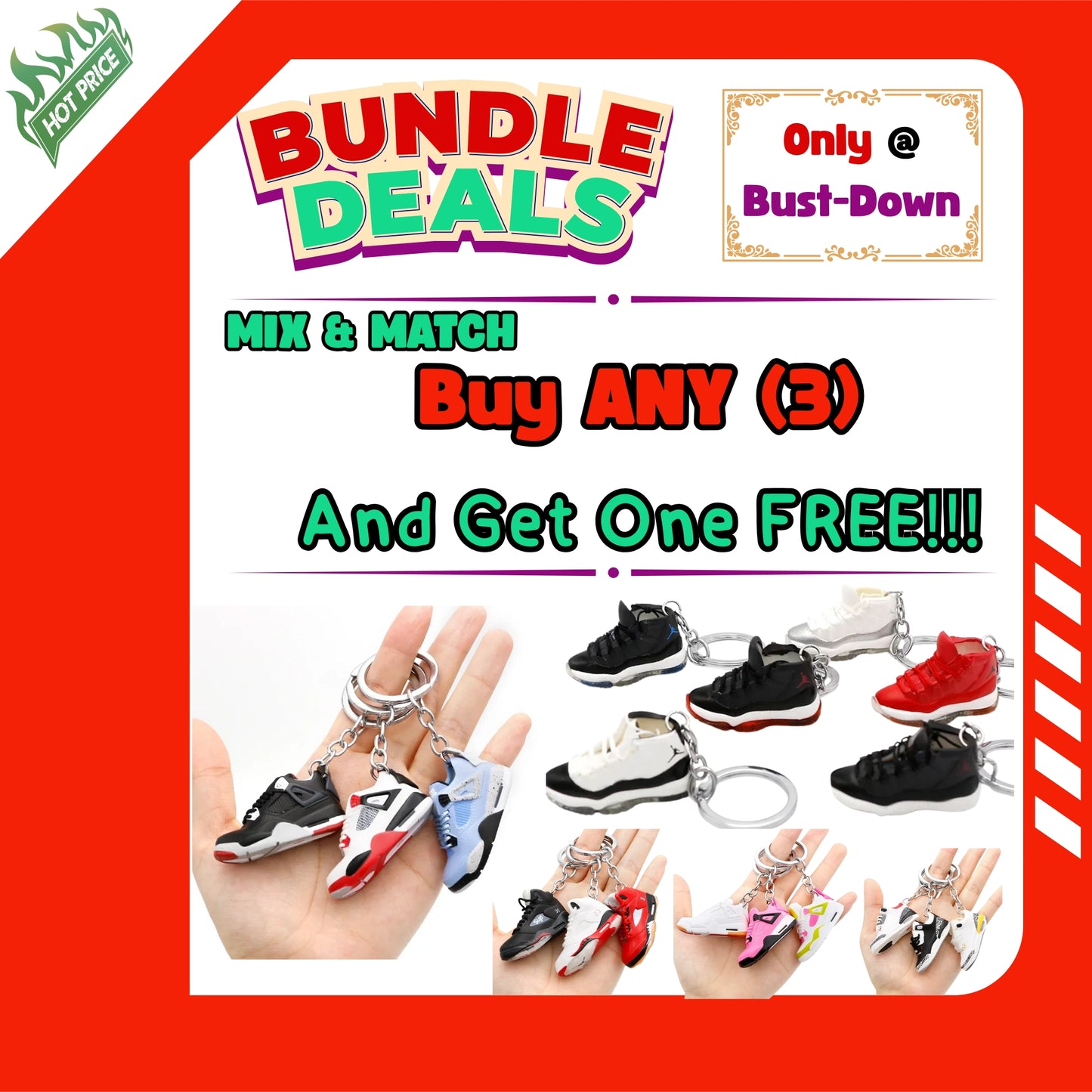 Retro Air Jordan Sneakers Keychains