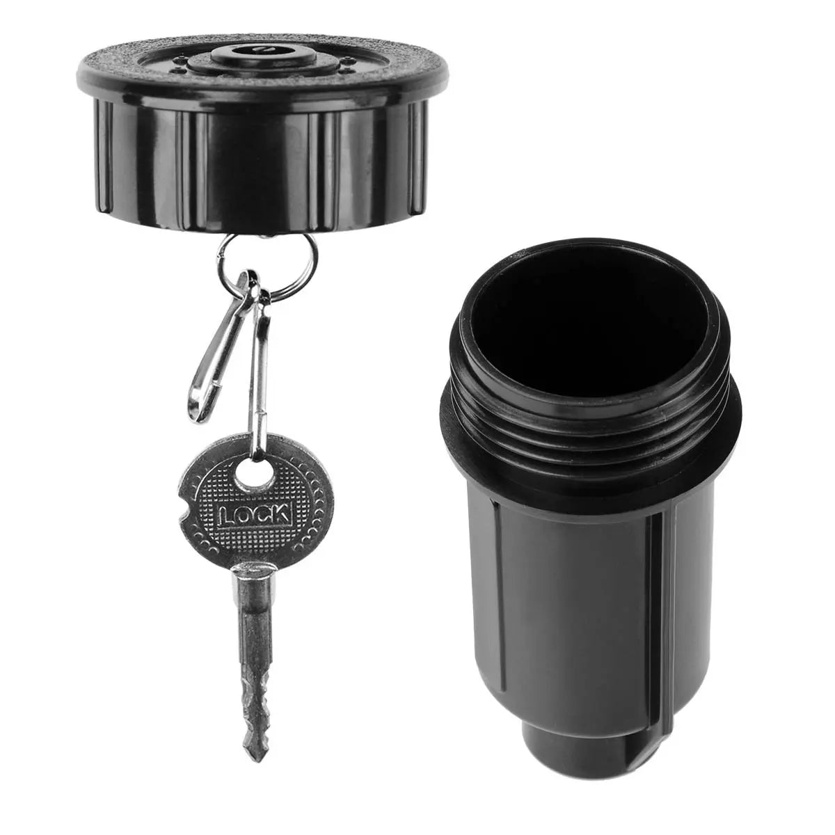 Realistic sprinkler head diversion safe for hiding keys and cash in the garden.