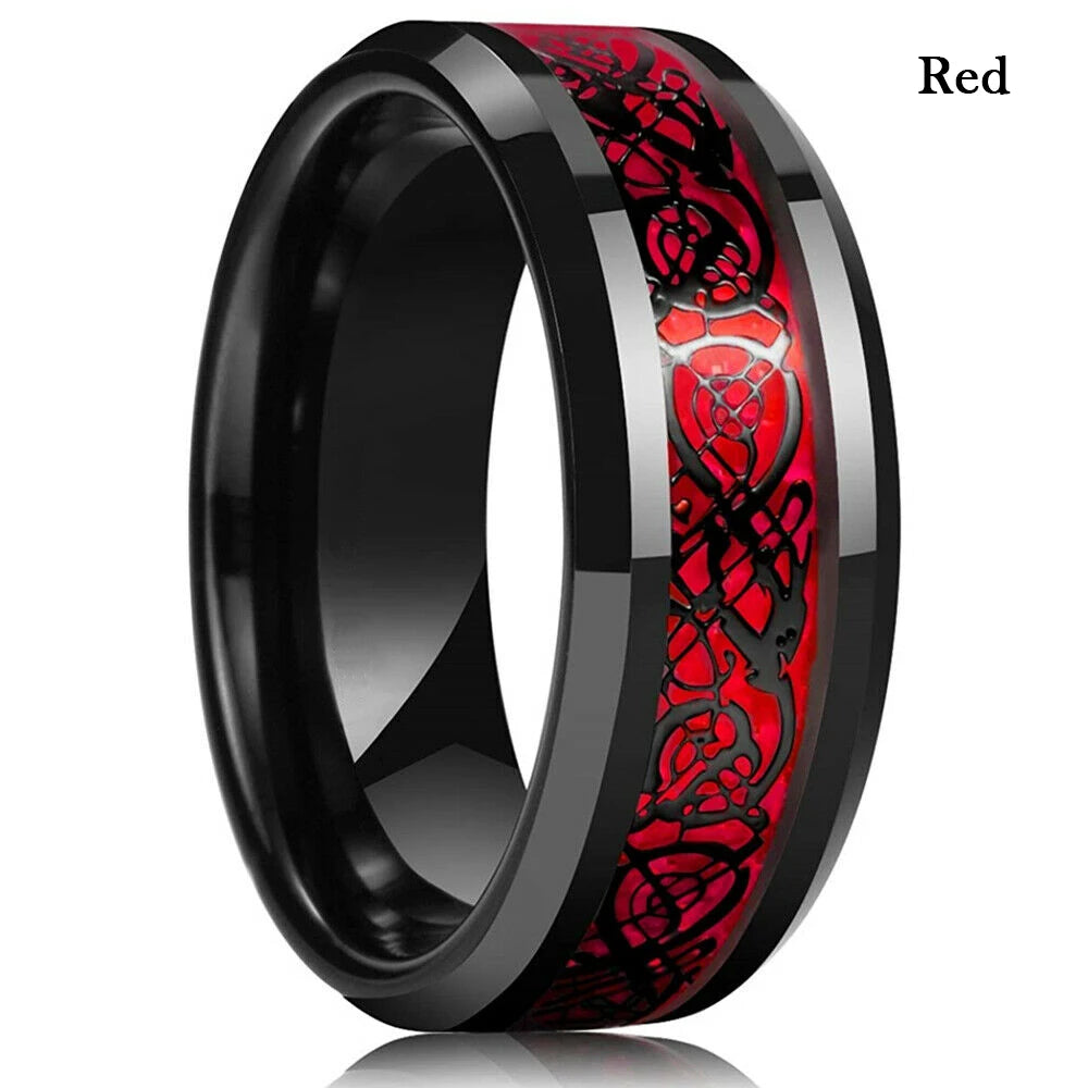 Silver and black Viking Celtic ring with gear steampunk design