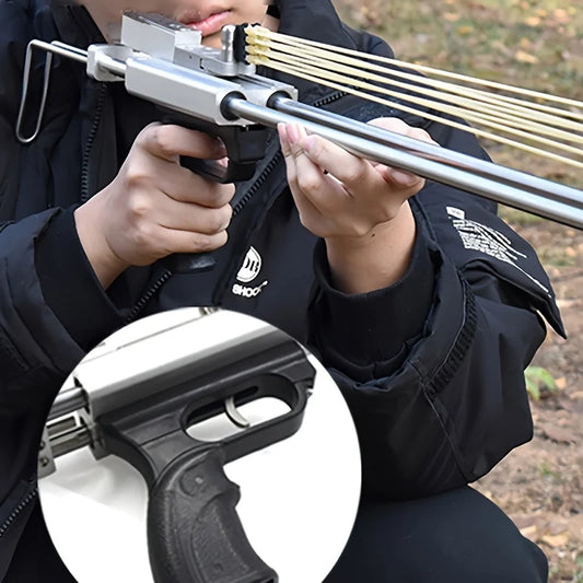 Person holding slingshot