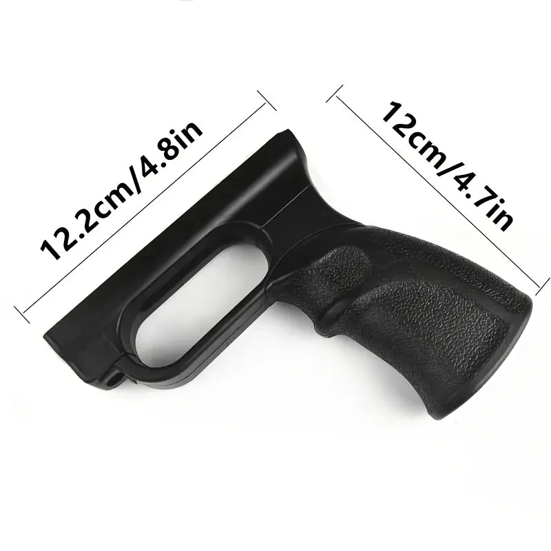 Black rubber grip with measurements on a white background