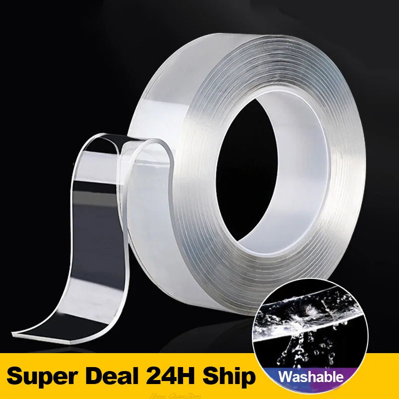 Roll of clear tape with a black background