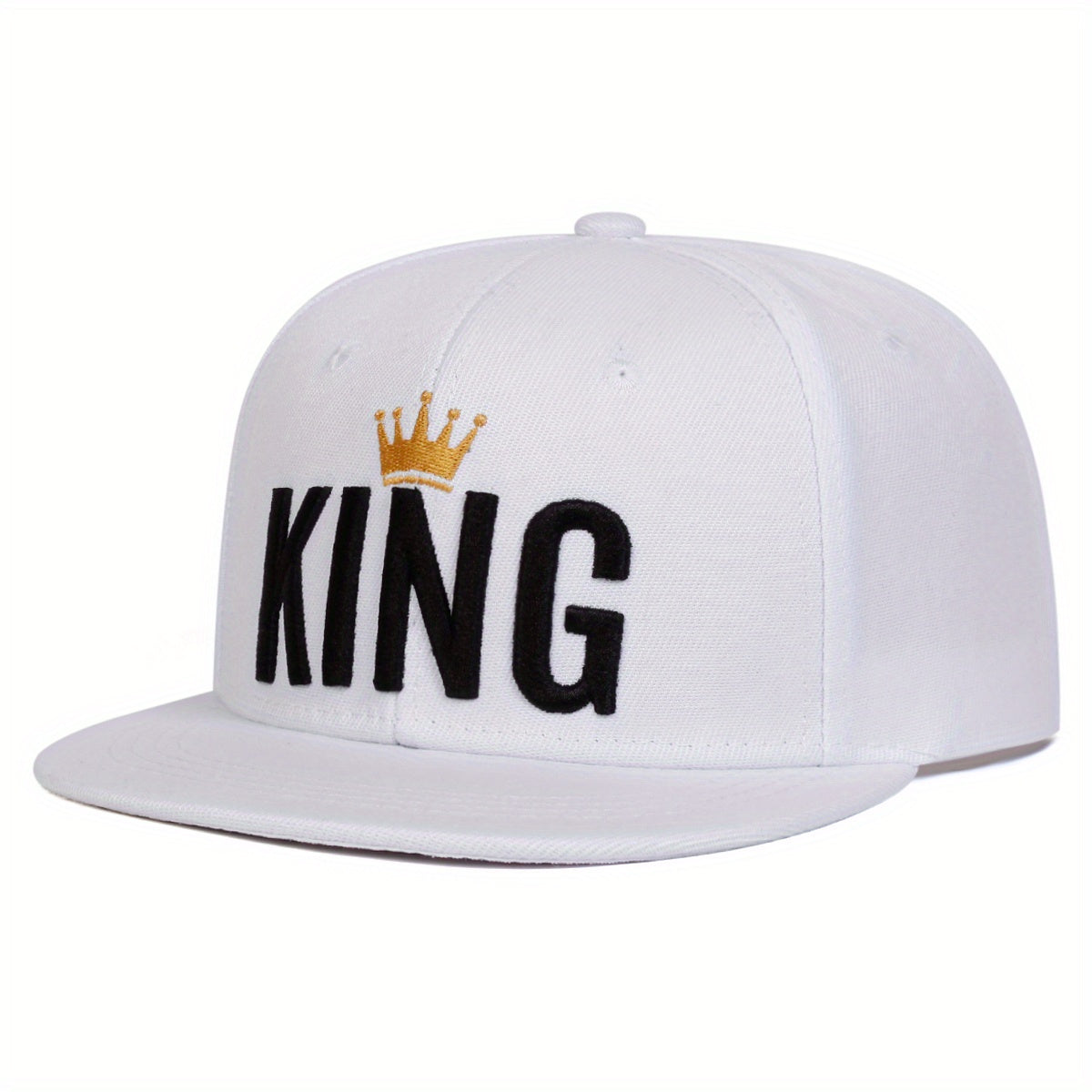 White cap with 'KING' and a crown emblem on a white background