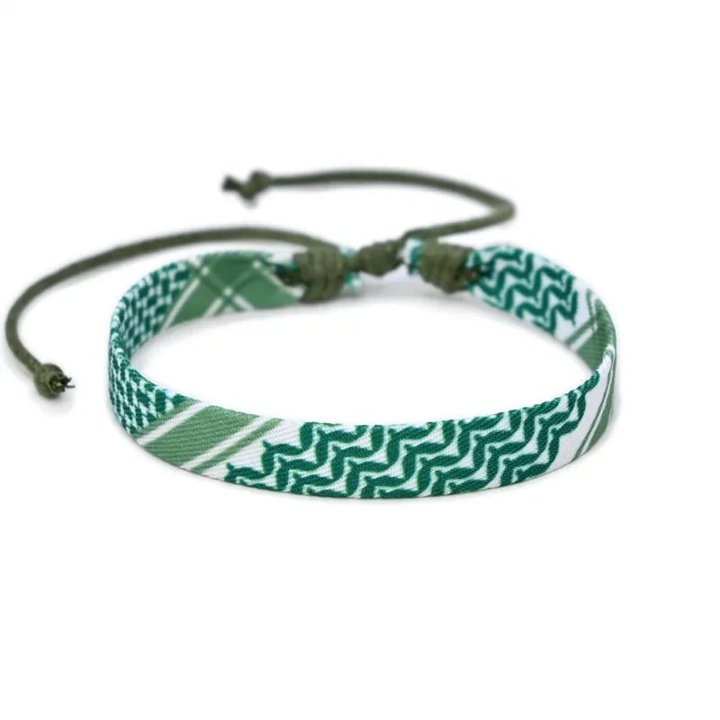 Tatreez Palestinian Keffiyeh Woven Bracelet | Unisex Cotton Cultural Tatriz Design