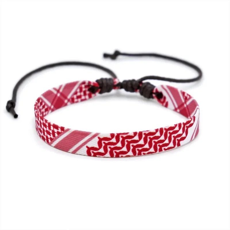 Tatreez Palestinian Keffiyeh Woven Bracelet | Unisex Cotton Cultural Tatriz Design
