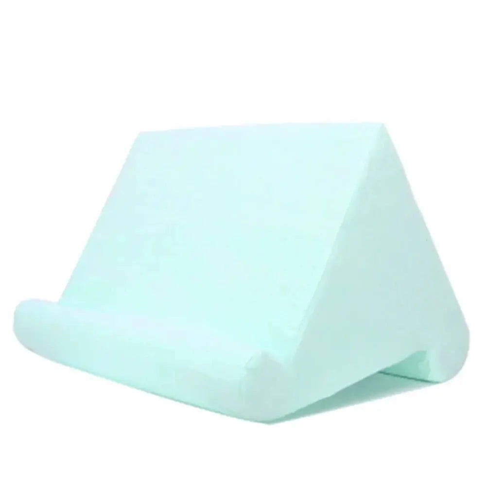 Teal 'Multipurpose display of 'Pad Prop Pillow Tablet Stand | Soft Sponge Wedge for Reading, Streaming & Gaming' Model backside.