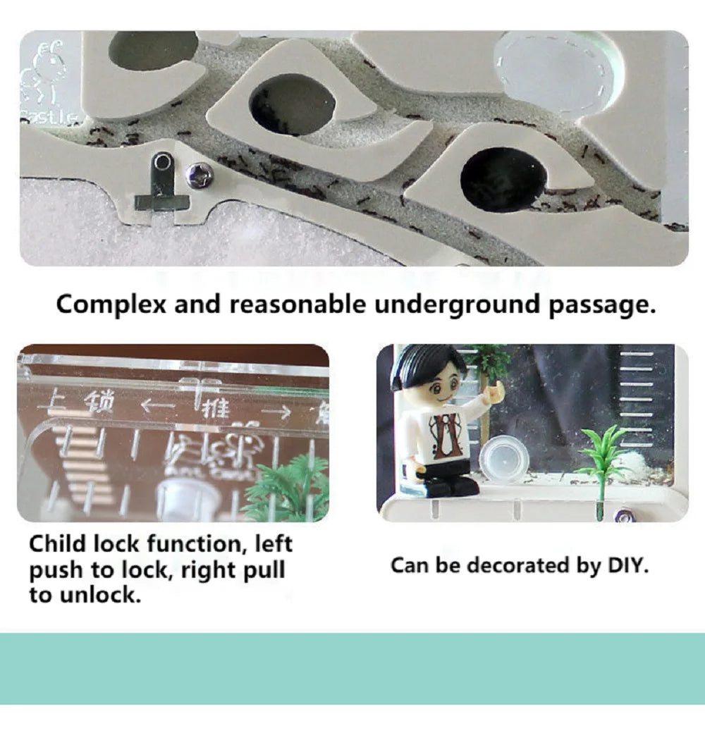Terrarium Ant Farm Castle | Formicarium Insect Colony Sand Science Study Kits