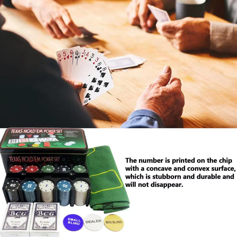 Texas Hold 'Em Game Night Complete Set displayed open and upper image showing a game being played.