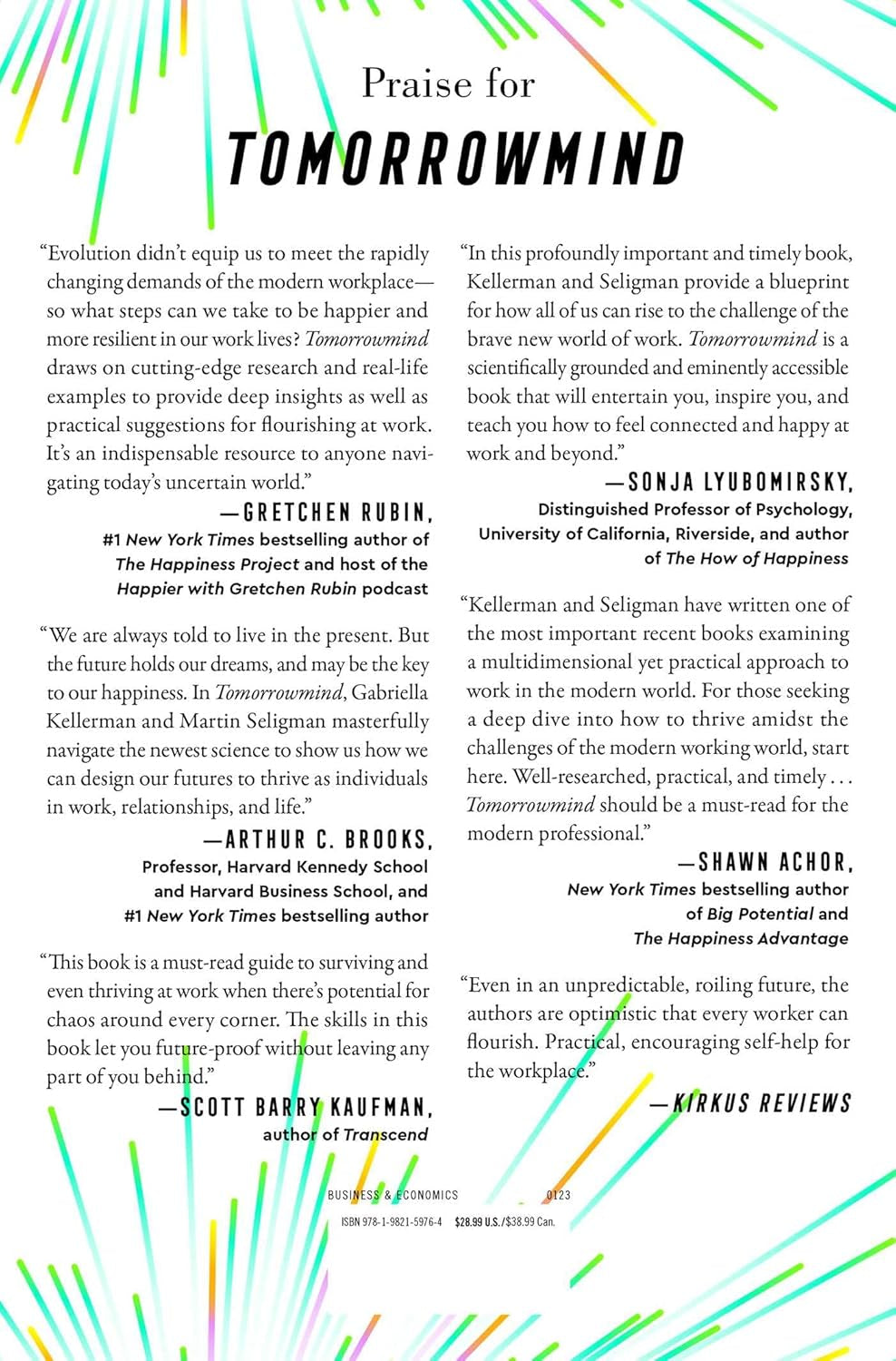 Book back cover of 'Tomorrowmind' by Gabriella Rosen Kellerman & Martin E.P. Seligman