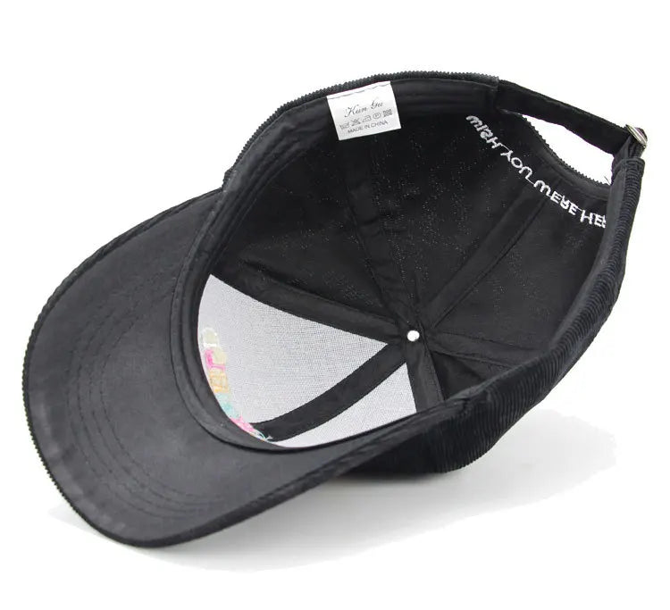 travis scott astroworld corduroy baseball cap, folded bill