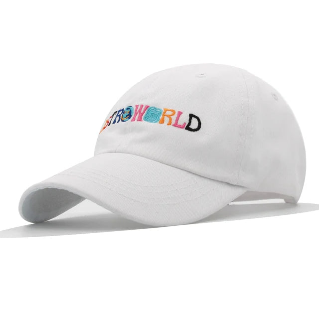 travis scott astroworld cotton baseball cap, folded brim