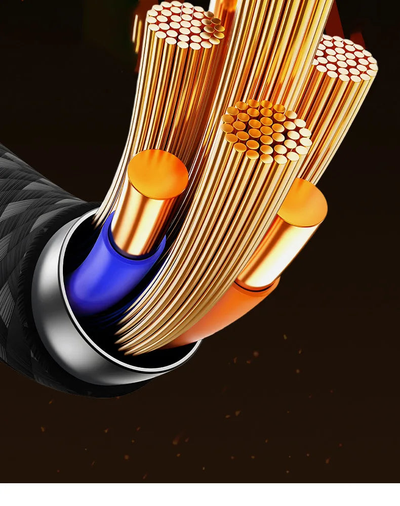 Close-up of high-quality copper connectors on the 5A Super-Charge cable.