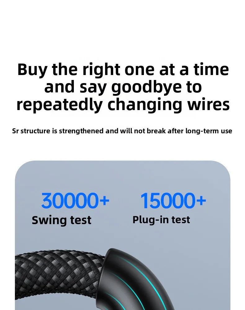 Durable braided USB to Type-C data cord connected to a smartphone for rapid power delivery.