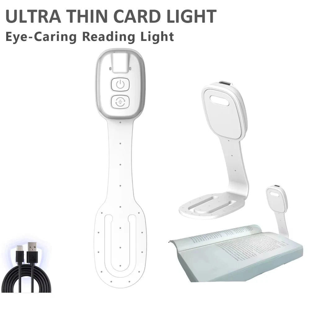 Ultra thin card light with power cord on a white background