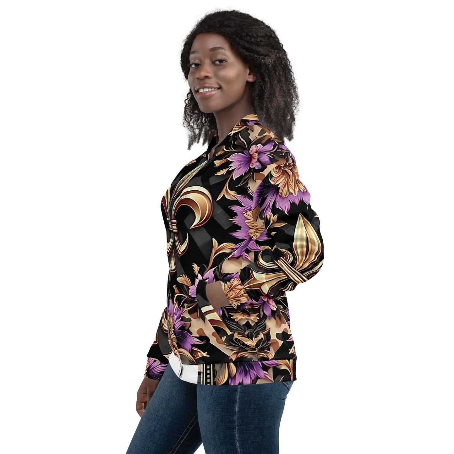 Saintly State Unisex Bomber Jacket by Bust-Down Brave Body Designs