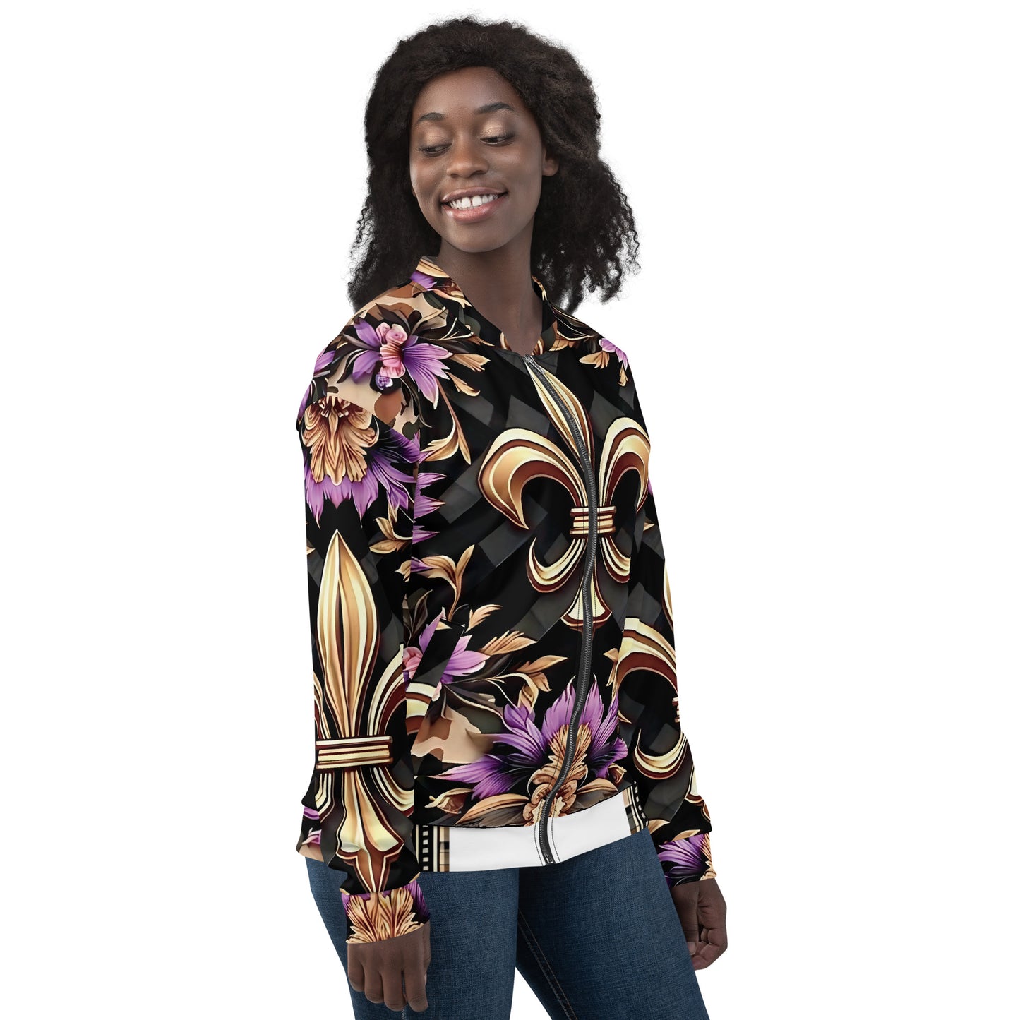 Saintly State Unisex Bomber Jacket by Bust-Down Brave Body Designs