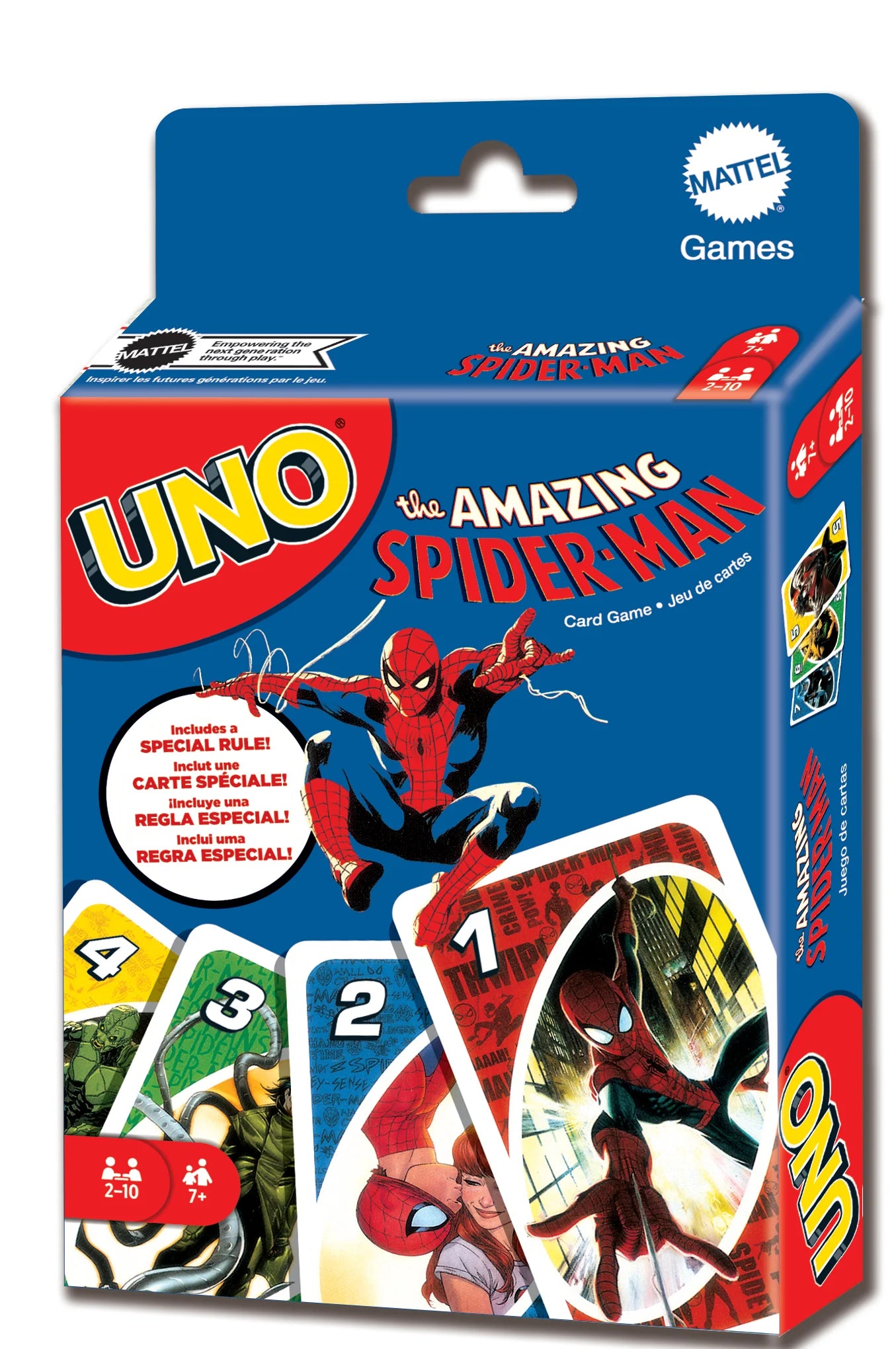 Deck from UNO card deck collections of various UNO special edition card game UNO Amazing Spider-Man