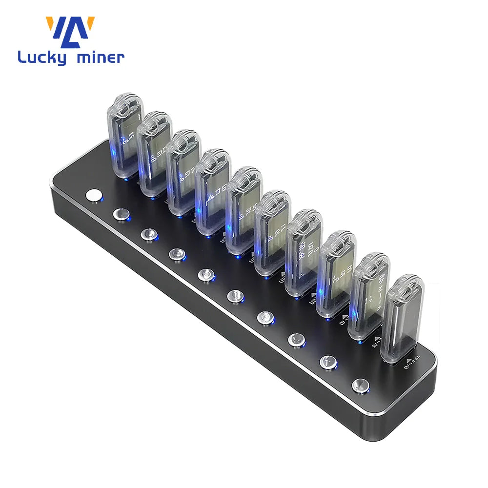 view of Lucky Miner LV03 USB Bitcoin Solo Lottery Mining full bridge.