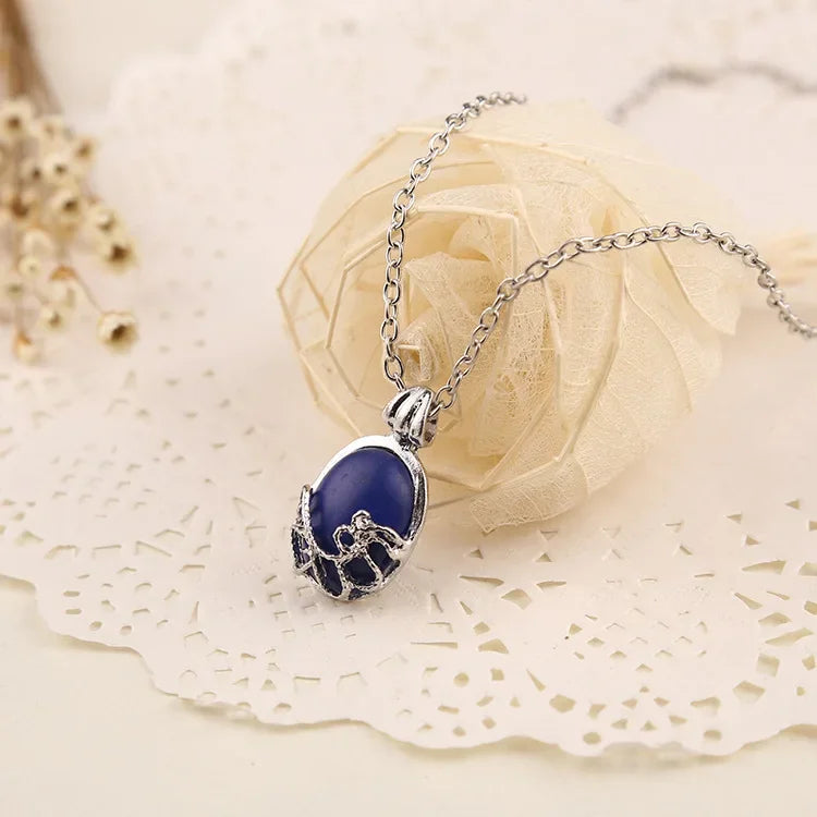 Vampire Diaries Katherine Necklace – Vintage Blue Stone Pendant Cosplay Jewelry